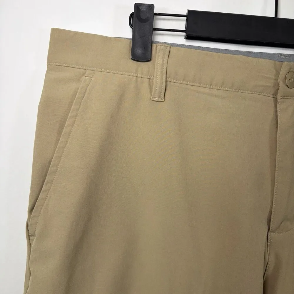 Adidas Golf Shorts Mens 34 (35 Actual) Beige 9” Inseam Performance Modern Logo